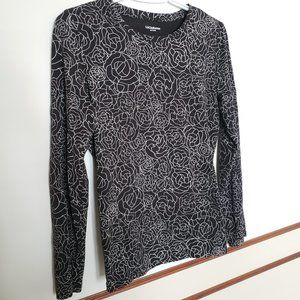 Liz Claiborne rose outline long sleeve